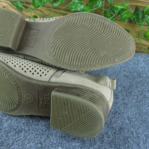 Time and Tru Women Ankle Boots Boots Brown Synthetic Zip Size 8 Medium - Picture 9 of 9